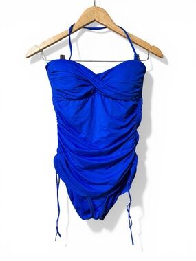 La Blanca Royal Blue Ruched One-Piece Swimsuit